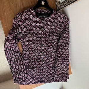 CHANEL Vintage Runway 1995 FW Pink Tweed Jacket Wool FR42 M Excellent Authentic